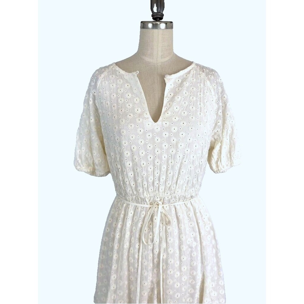 Madewell Eyelet Floral‎ Tassel-Tie Dress 4 Milkmaid Prairie Romantic Cottagecore - Picture 5 of 13